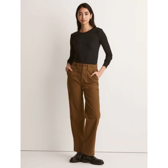 Madewell The Perfect Vintage Wide-Leg Pant: Utility Edition golden spinach - Picture 1 of 7